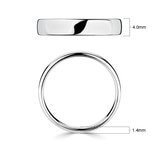 4.0mm Basic Light Court Wedding band. Platinum