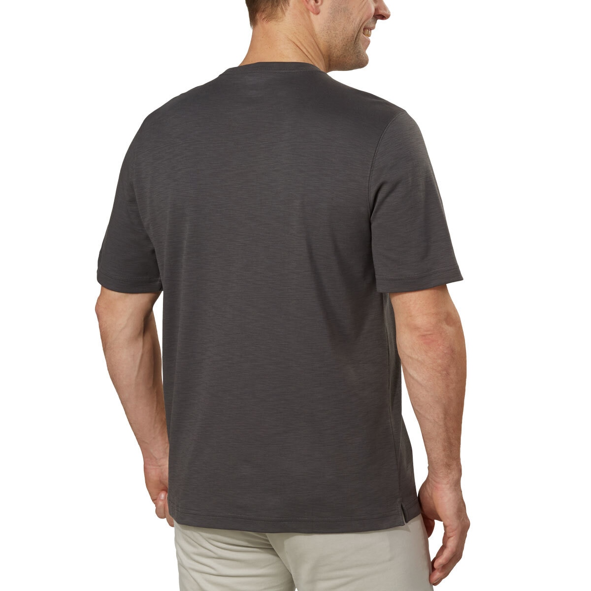 Kirkland Signature Men's Pima Cotton Slub TShirt in Mild Grey, Medium