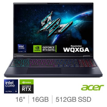 Acer Helios, Intel Core Ultra 9, 16GB RAM,512GB SSD, NVIDIA GeForce RTX 5070 Ti, 16 Inch Gaming Laptop, NH.U44EK.004 Acer Helios, Intel Core Ultra 9, 16GB RAM,512GB SSD, NVIDIA GeForce RTX 5070 Ti, 16 Inch Gaming Laptop, NH.U44EK.004