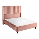 Silentnight Velvet 4 Drawer Divan Base with Slumber Headboard in Dusky Pink & 3 Sizes