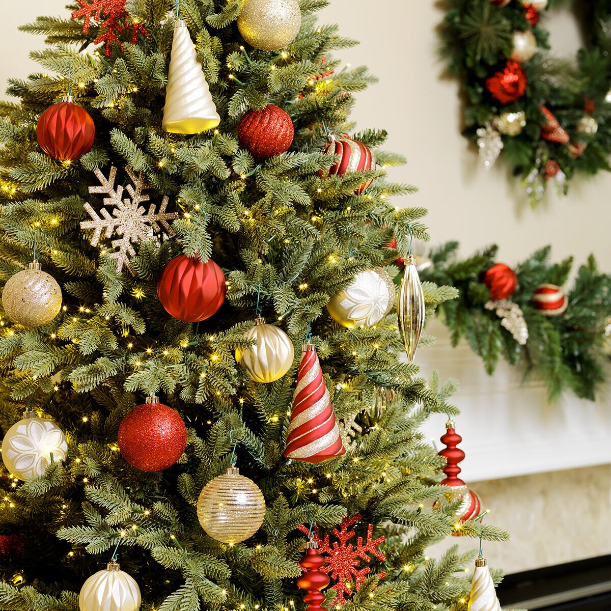 Buy 52 Piece Ornaments in Gold Lifestyle Image at Costco.co.uk