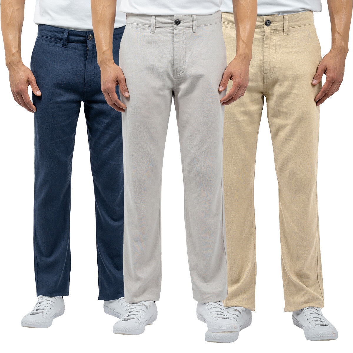 Jachs Men's Linen Chino Pant