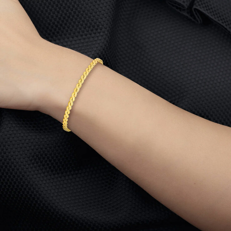 Serpentine Chain Bracelet, 14ct Yellow Gold