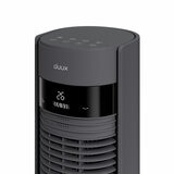 Close up of Duux Elevate Tower Fan's controls and display
