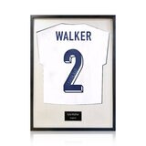 Kyle Walker Signed Framed England Football Shirt in 2 Options: White or Black Mount