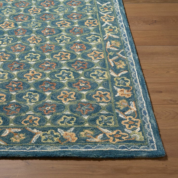 Livabliss Fairfax Blue Wool Rug, in 2 Sizes Livabliss Fairfax Blue Wool Rug, in 2 Sizes