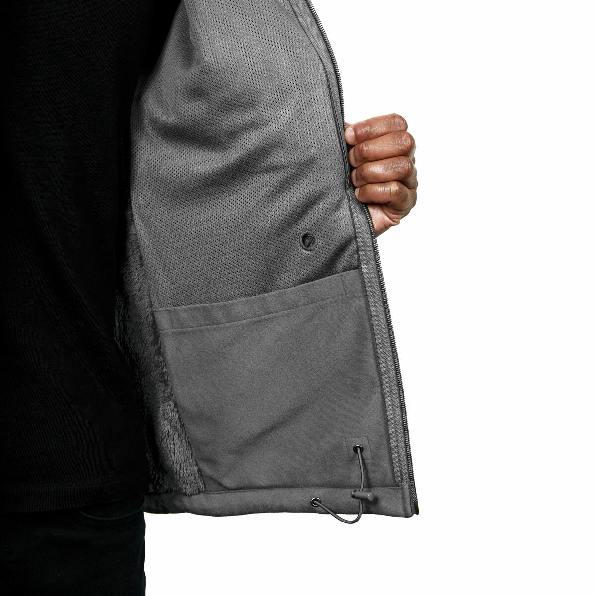 Kirkland Signature Men's Sherpa Lined Softshell Jacket in Grey