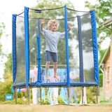 Lifestyle image of a child jumping on the trampoline