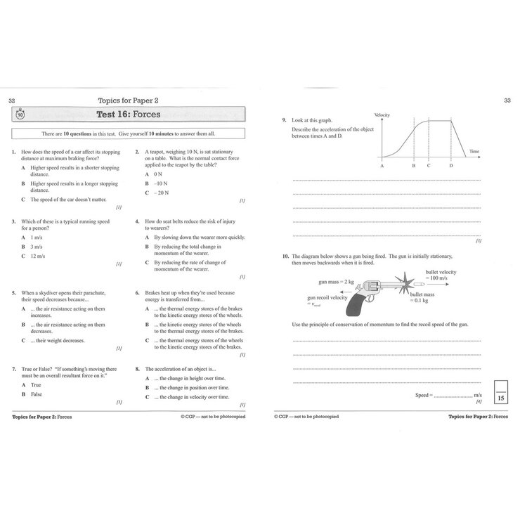 Page Spread CGP GCSE AQA Physics text book
