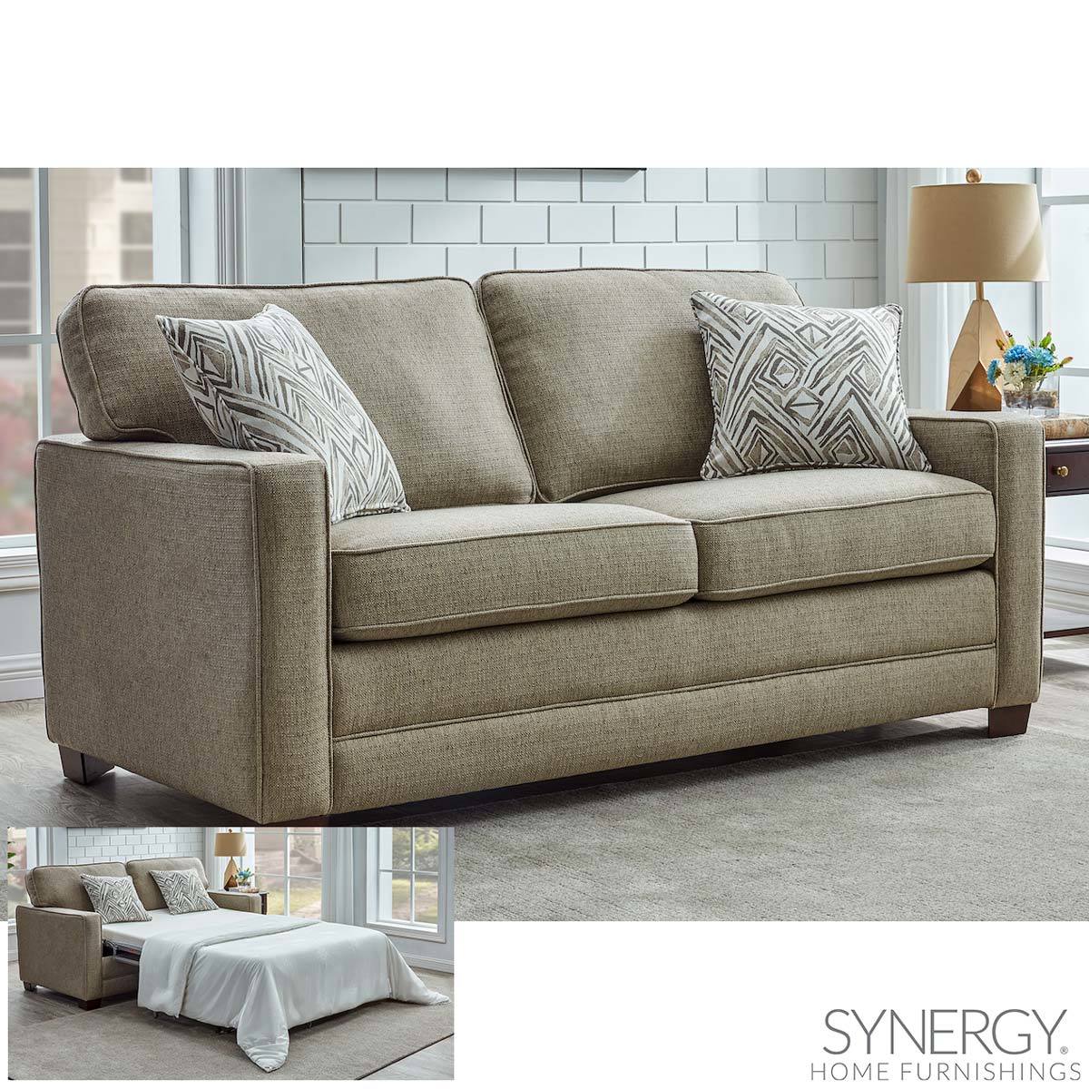 Landree Fabric Full Size Sleeper Sofa Bed With 2 Accent Pillows Costco UK