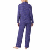Room Service Ladies Notch Collar PJ Set in Geo Bee