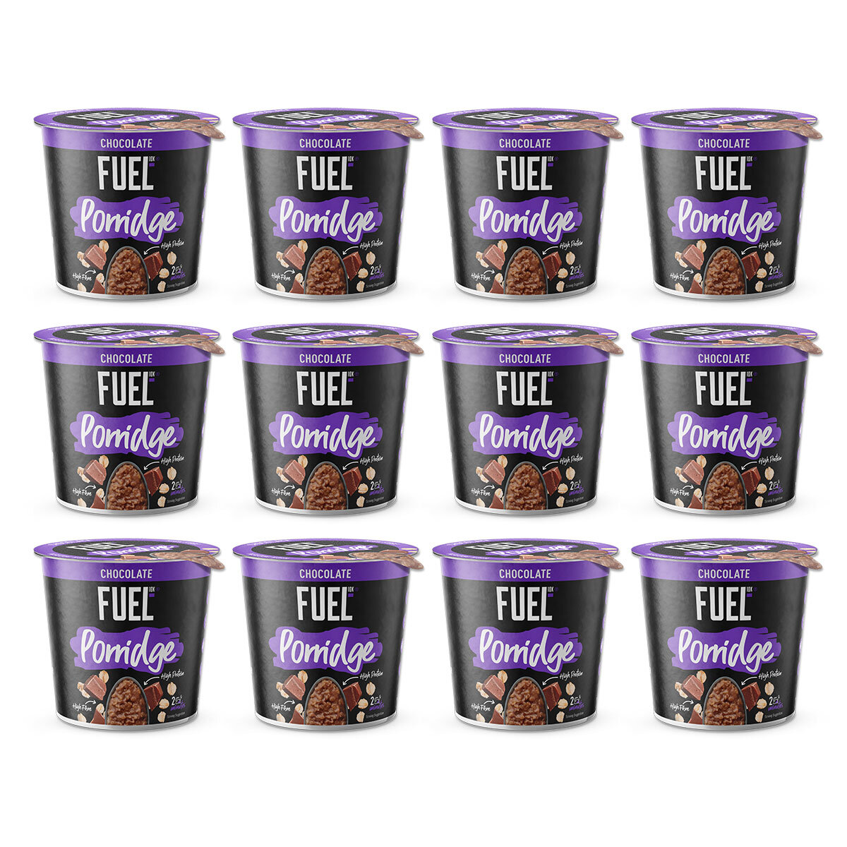 Fuel 10k Chocolate Porridge Pots, 12 x 70g