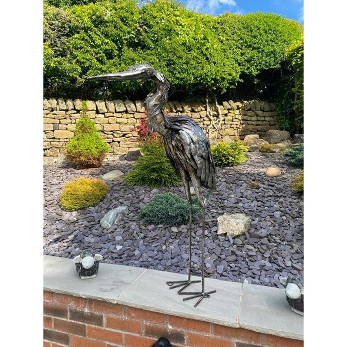 Pangea 4ft (121cm) Heron Ornamental Metal Structure - Life Size
