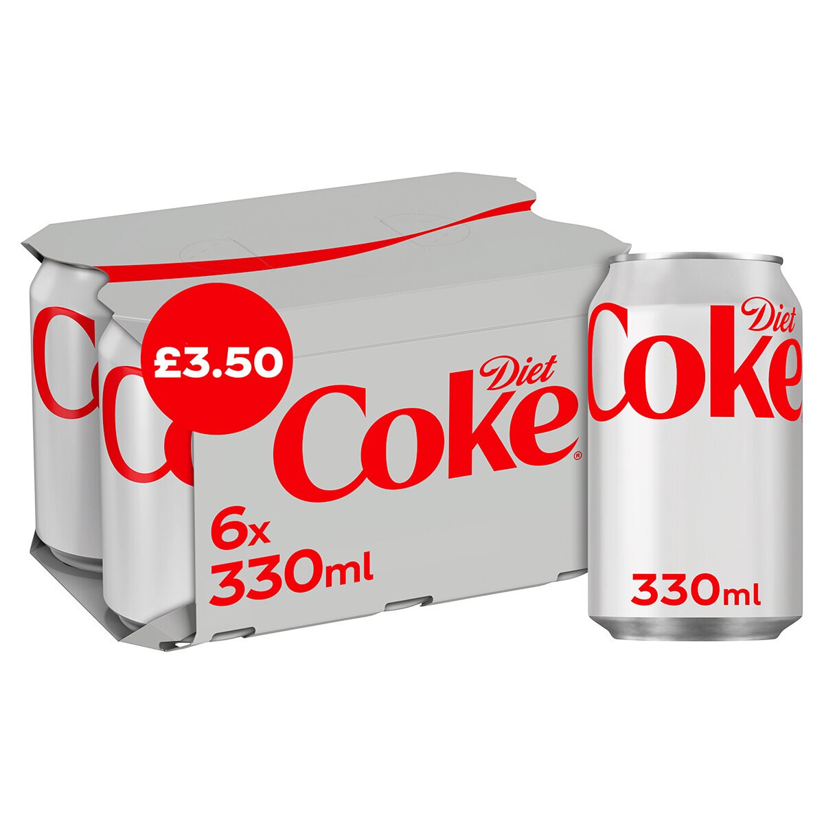 Diet Coke PMP £3.50, 6 x 330ml