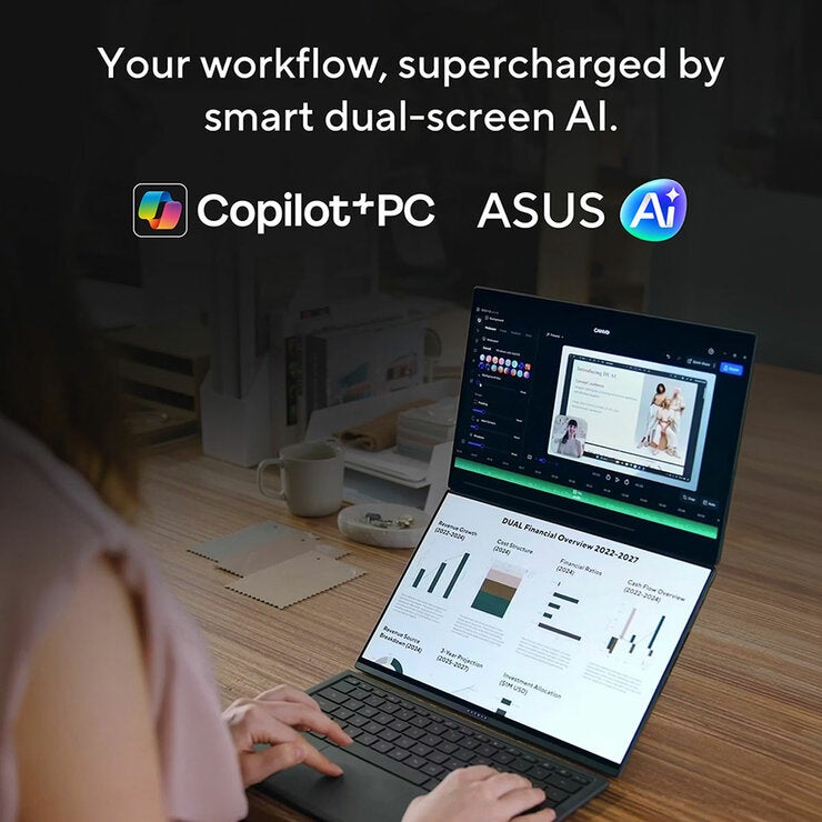 ASUS Zenbook Duo, Copilot+ PC, Intel UX9, 32GB RAM, 1TB SSD, 14 Inch OLED Laptop,UX8407A ASUS Zenbook Duo, Copilot+ PC, Intel UX9, 32GB RAM, 1TB SSD, 14 Inch OLED Laptop,UX8407A