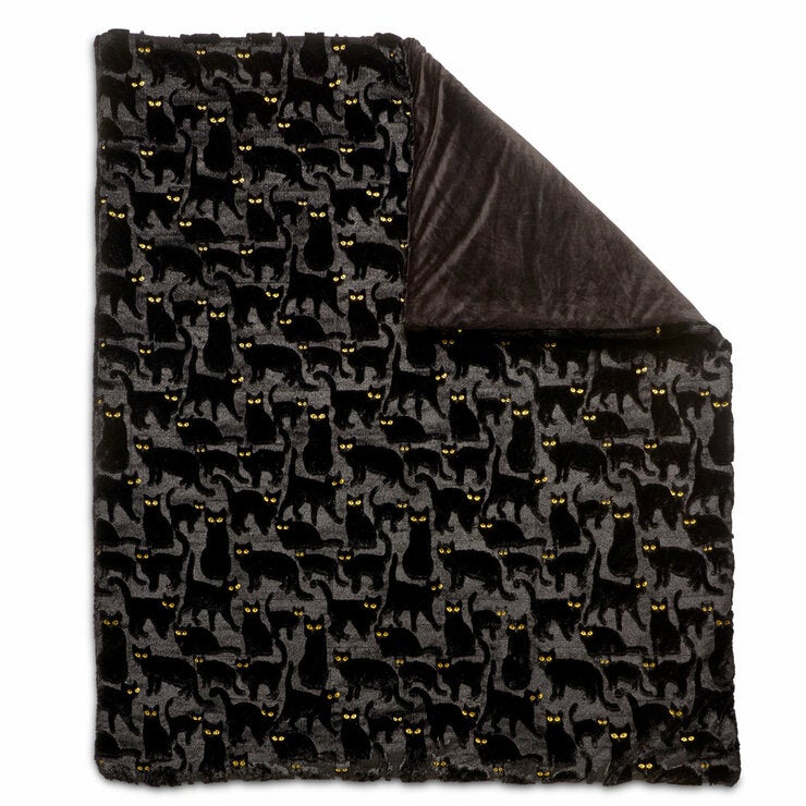 Ashford Home Embroidered Cat Halloween Throw, 152 x 178 cm