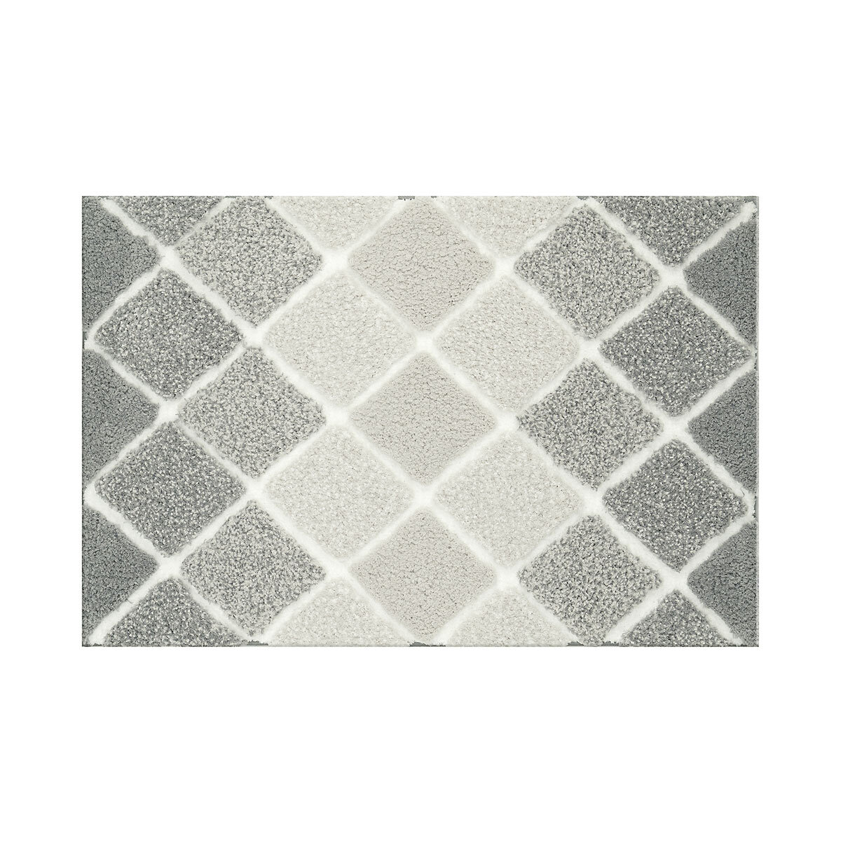 Mon Chateau Diamond Plush Bath Mat in Grey, 60 x 91 cm