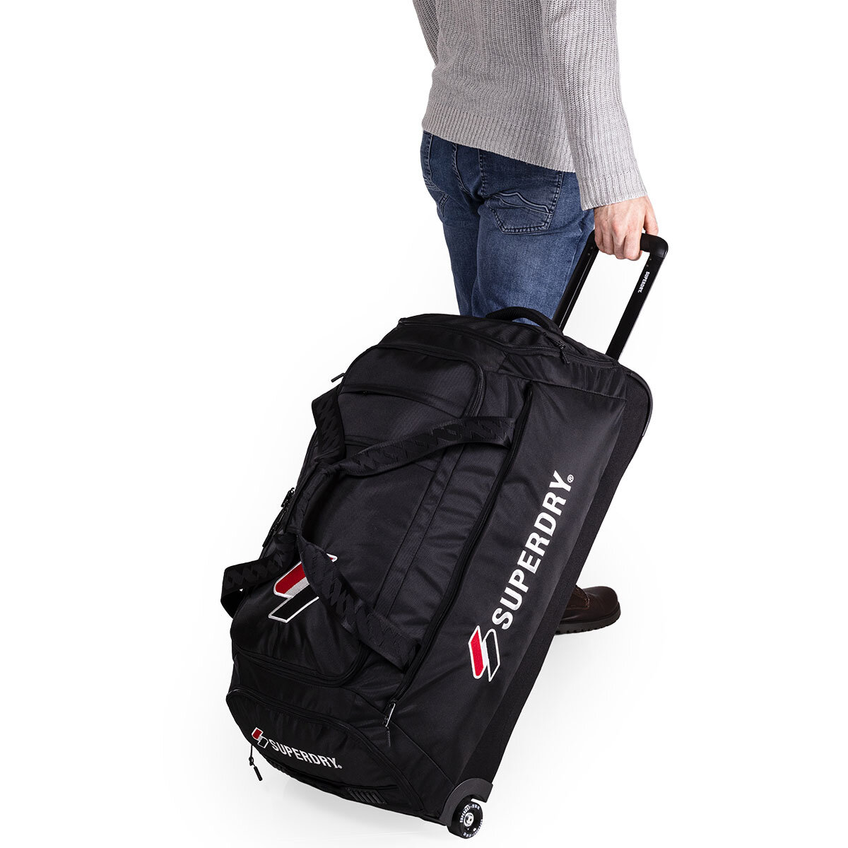 Superdry 30" (77cm) Wheeled Holdall in Black