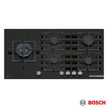 Bosch Series 6 PPM9A6I40, Tempered Glass 90cm Gas Hob in Black