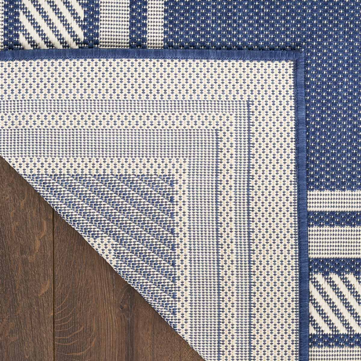 Nourison Horizon Border Indoor / Outdoor Rug in 2 Sizes, Navy