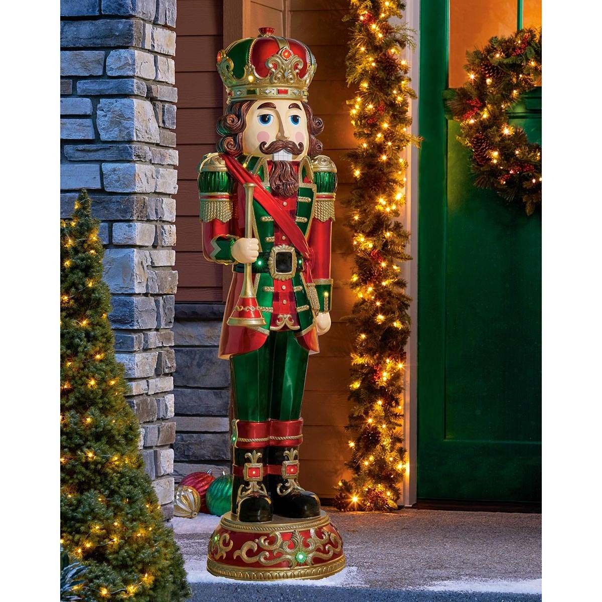 6ft (182.8 cm) Resin Indoor/Outdoor Nutcracker With 34 LED Lights And