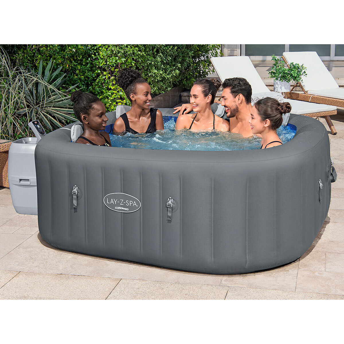 SaluSpa Coronado Energy-Efficient Smart AirJet Inflatable Hot Tub Spa 4-6 person
