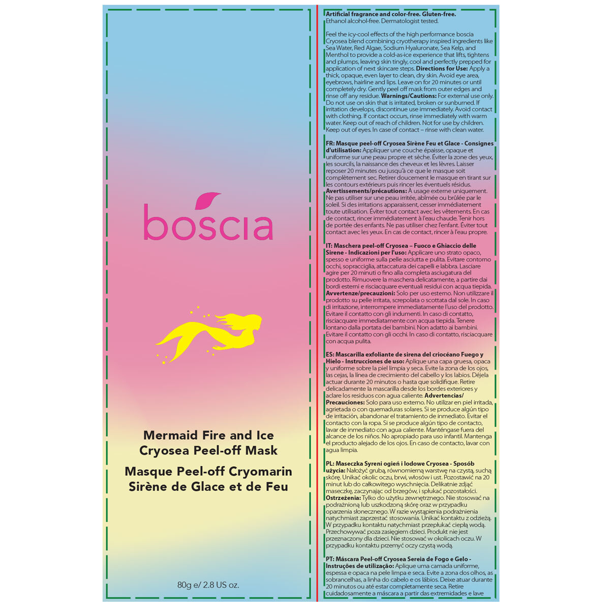 Boscia Mermaid Fire and Ice Cryosea Peel-Off Mask, 80g
