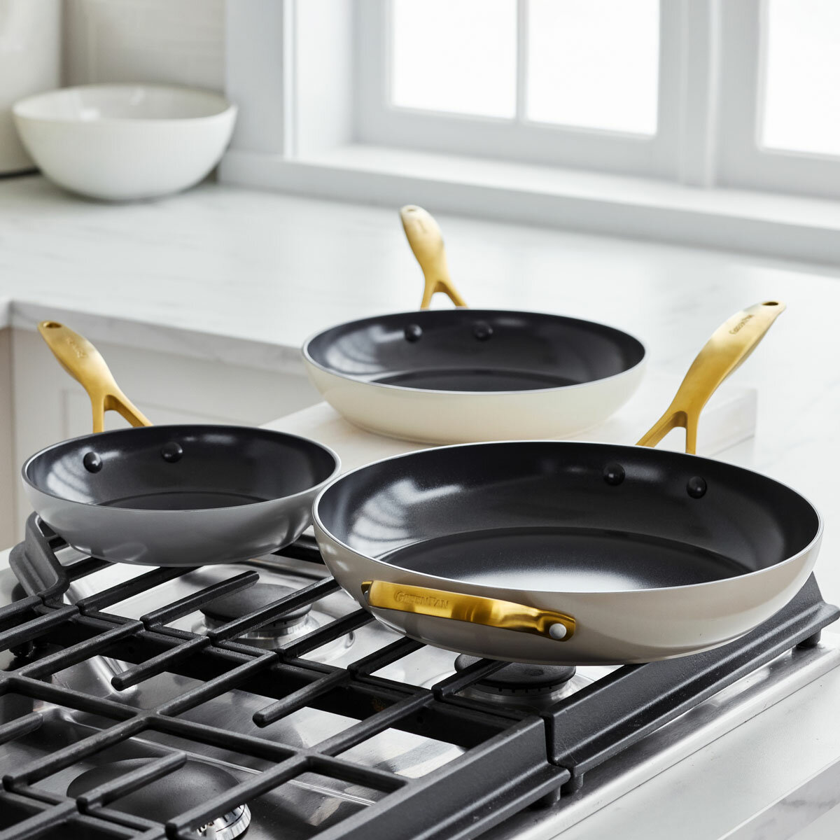 GreenPan Jewel Ceramic Frying Pan Set, 3 Piece in 3 Colours