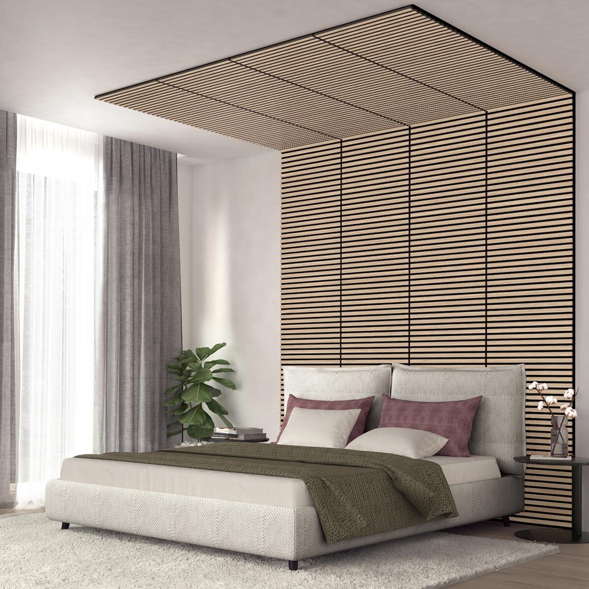 Artika Sonolok Acoustic Wall Panel Set in Oak & Black, 4 Pack