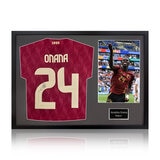 Amadou Onana Signed Framed Belgium Football Shirt including 1 Photo, with Black Mount