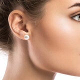 8.5-9mm Akoya White Pearl Earrings, 14ct White Gold 8.5-9mm Akoya White Pearl Earrings, 14ct White Gold