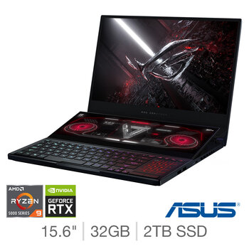 ASUS ROG Zephyrus Duo SE, AMD Ryzen 9, 32GB RAM, 2TB SSD, NVIDIA GeForce RTX 3080, 15.6 Inch Gaming Laptop, GX551QS-HF205T