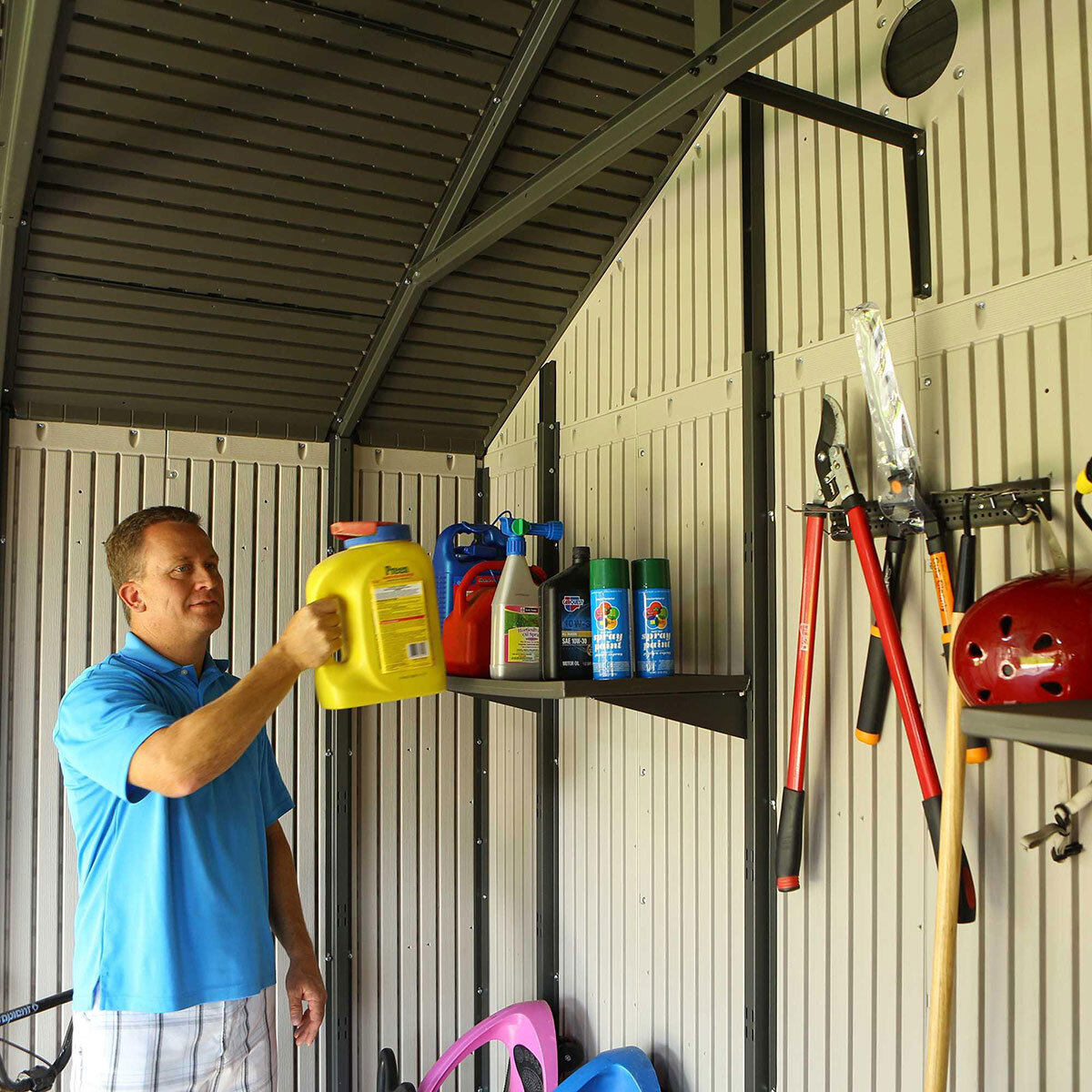 Lifetime 11ft x 18ft 6" (3.3 x 5.6m) Outdoor Storage Shed with Tri-Folding Door - Model 60236