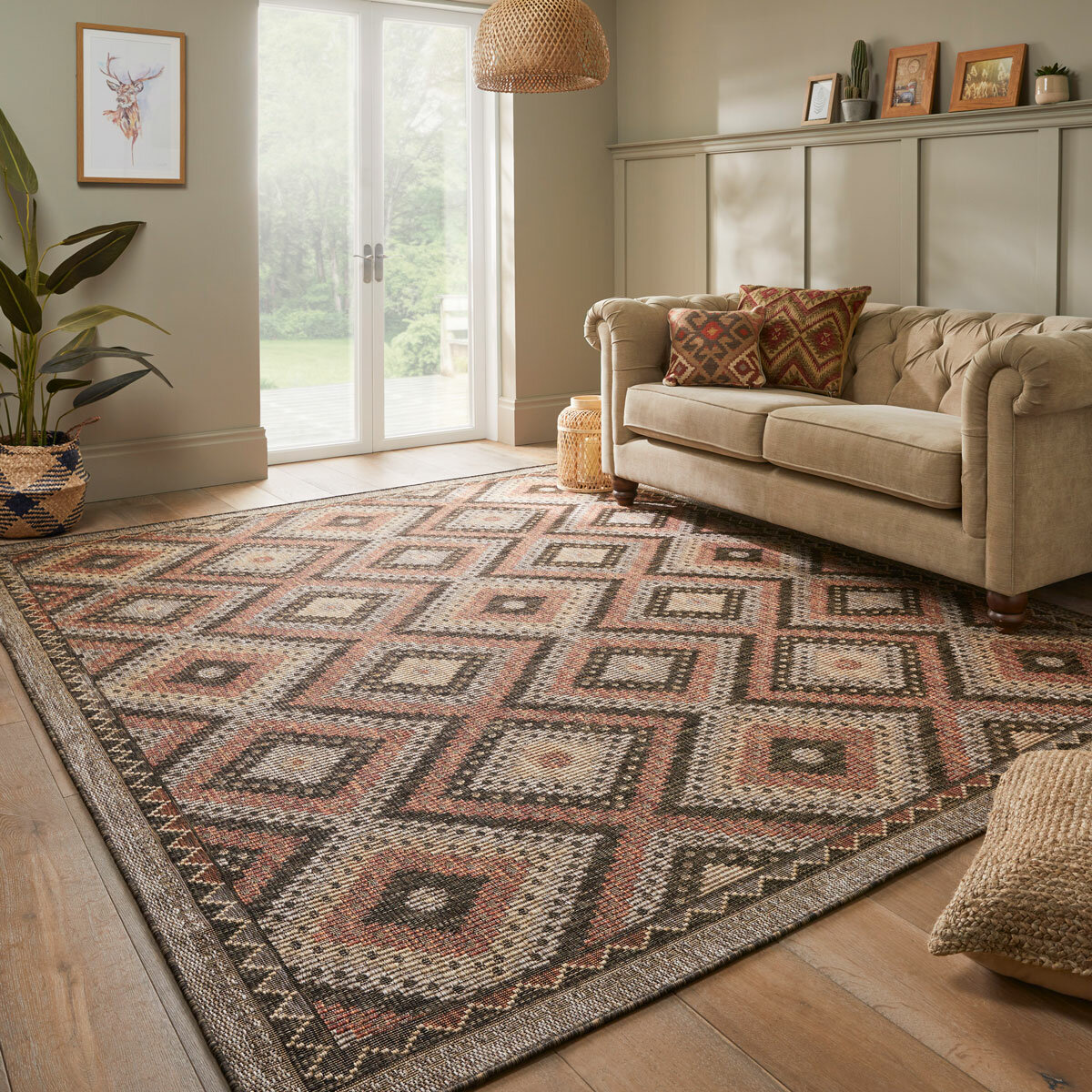 Concept Looms Sumac Brown Rust Indoor Outdoor Rug, in 3 Sizes