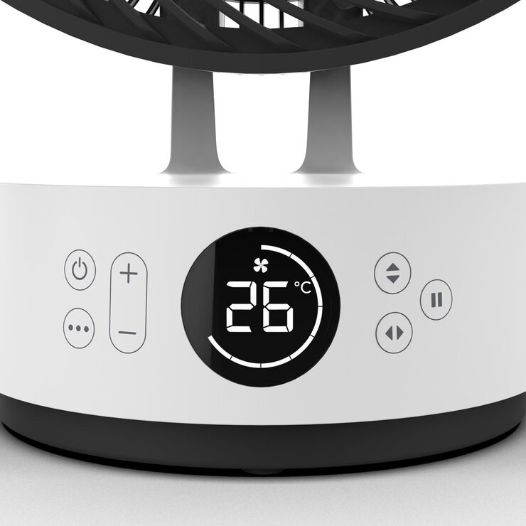 Close up of Meaco Table Top Fan controls