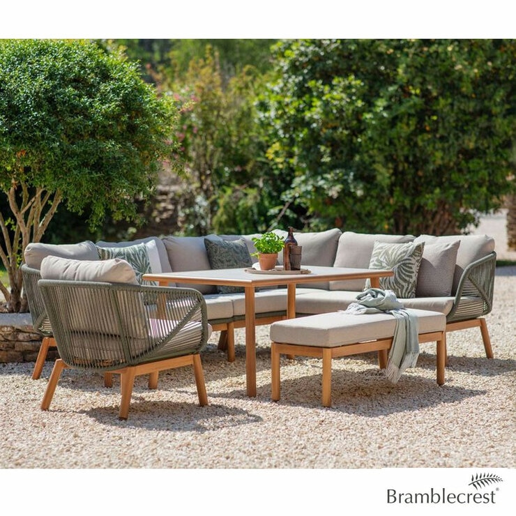 Bramblecrest Helsinki 4 Piece L-Shaped Patio Dining Set Bramblecrest Helsinki 4 Piece L-Shaped Patio Dining Set
