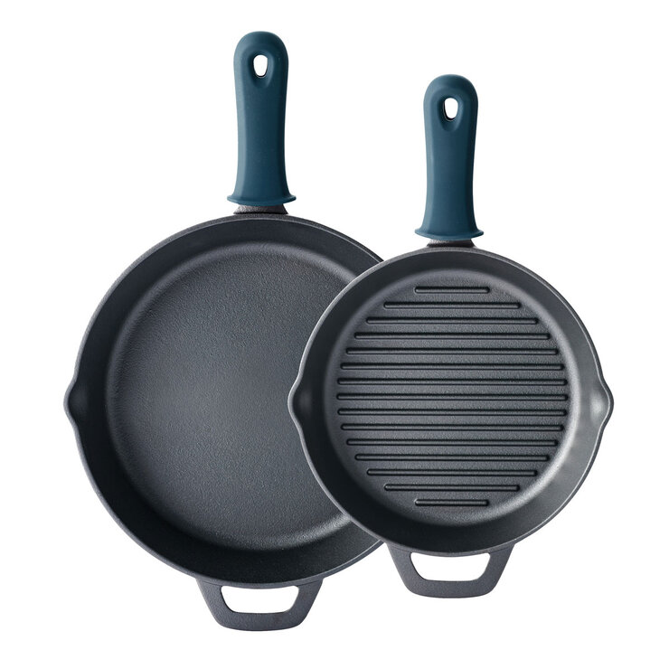 Tramontina Cast Iron Skillets with Silicone Grip, 2 Pack Tramontina Cast Iron Skillets with Silicone Grip, 2 Pack