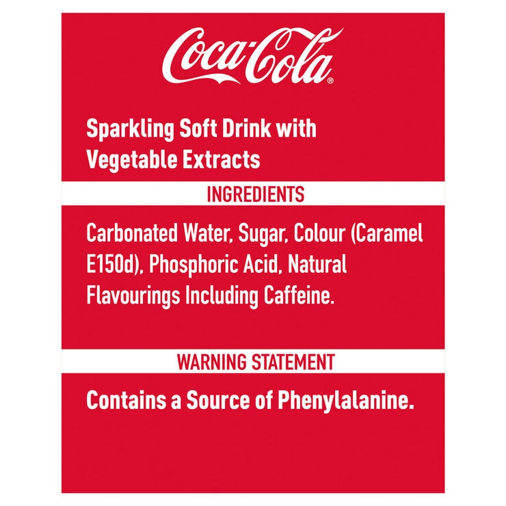 Ingredient information on red background