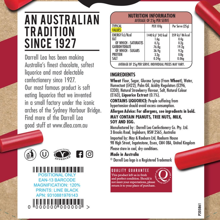 Darrell Lea Liquorice Strawberry, 1kg