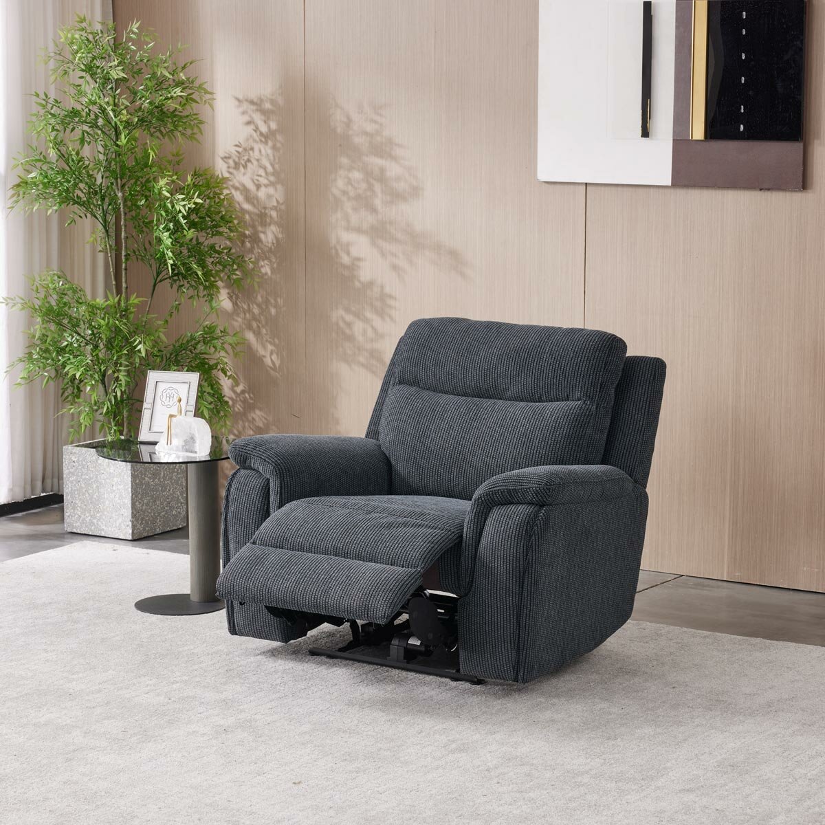 Maverick Grey Fabric Power Recliner Armchair