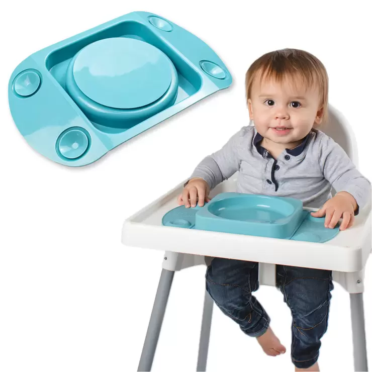 EasyTots EasyMat MiniMax Open Suction Weaning Plate in Teal EasyTots EasyMat MiniMax Open Suction Weaning Plate in Teal