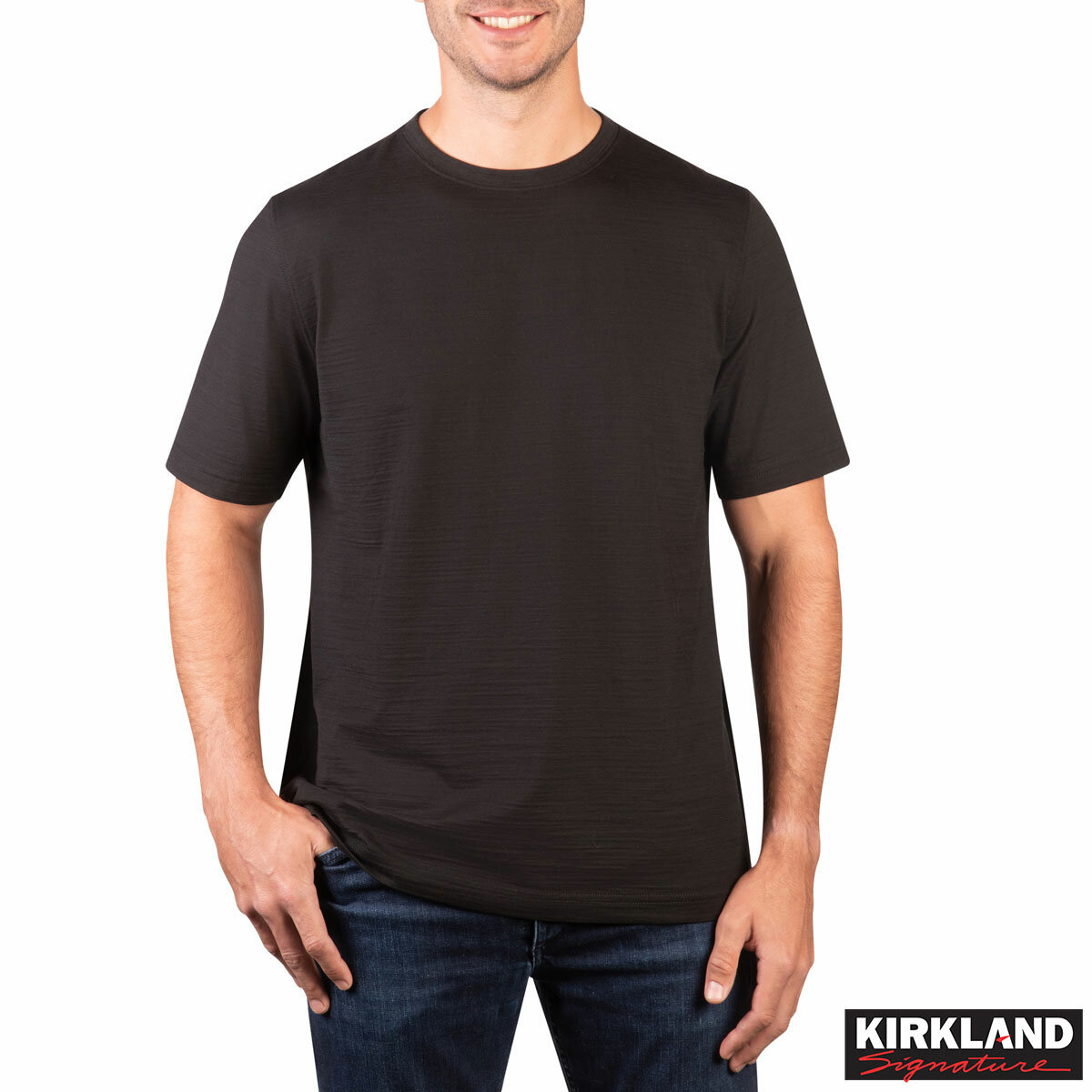 Kirkland Signature Men's Pima Cotton Slub Tee in Black