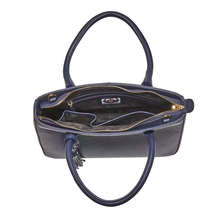 Osprey London Coast Leather Women's Grab Handbag, Navy Osprey London Coast Leather Women's Grab Handbag, Navy