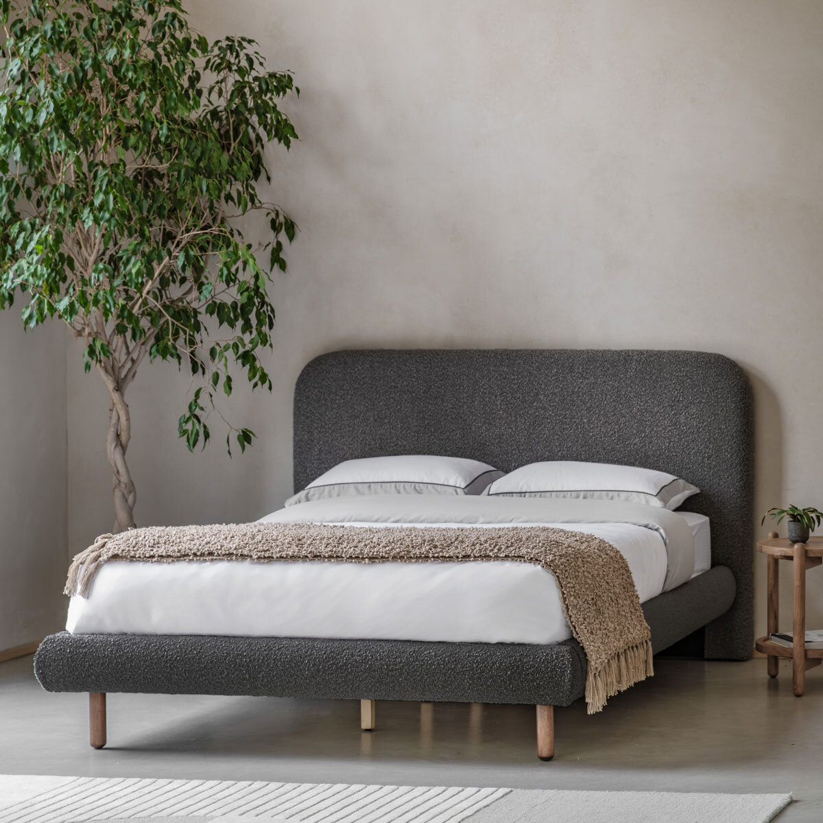 Gallery Rabley Dark Grey Fabric Bed Frame, King