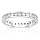1.00ctw Round Brilliant Cut Channel Set Diamond Eternity Ring, 18ct White Gold - in 2 Sizes