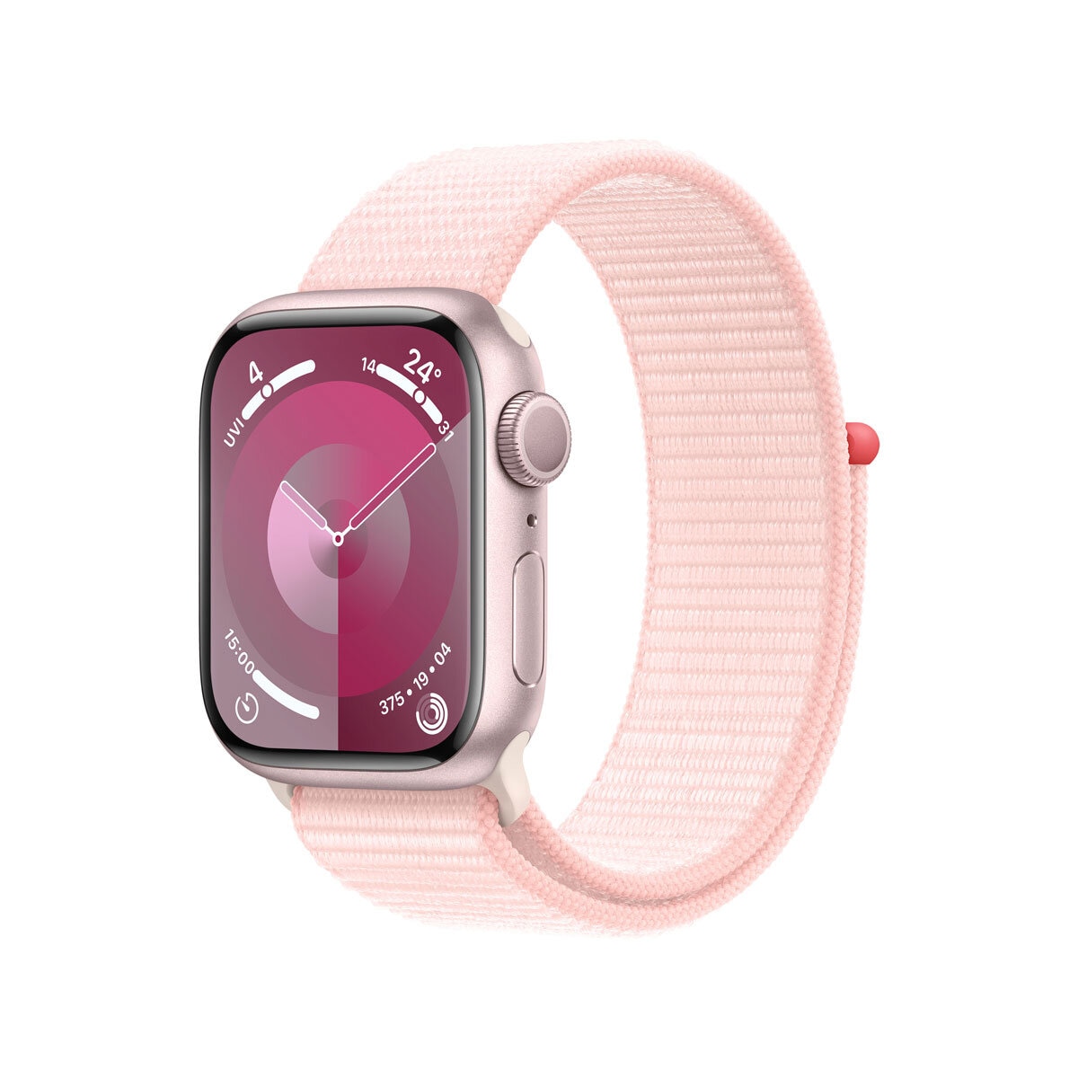 Buy Apple Watch Series 9 GPS, 41mm Pink Aluminium Case with Light Pink Sport Loop S/M, MR953QA/A @ costco.co.uk