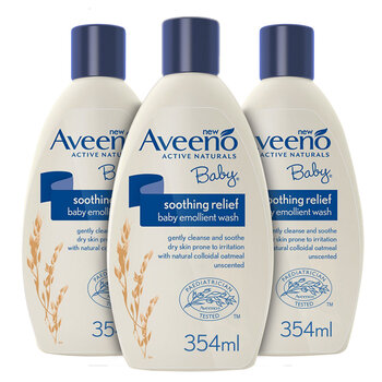 Aveeno Baby Soothing Relief Emollient Wash, 3 x 354ml