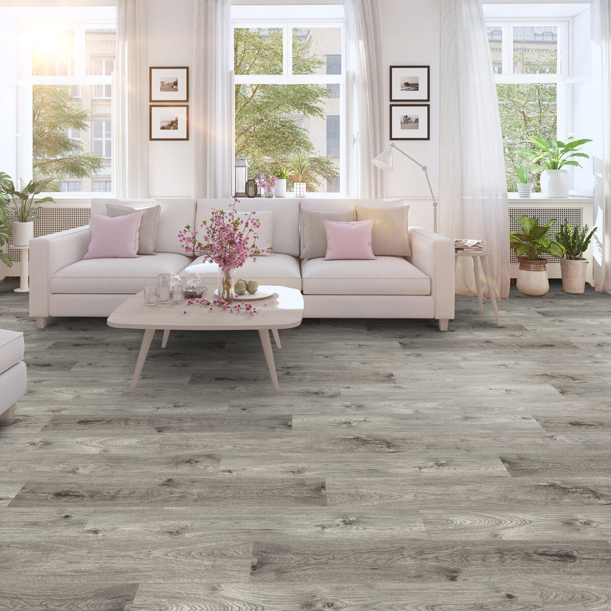 Golden Select Modern Grey Rigid Core SPC Luxury Vinyl Flooring Planks with Foam Underlay - 1.33 m² Per Pack