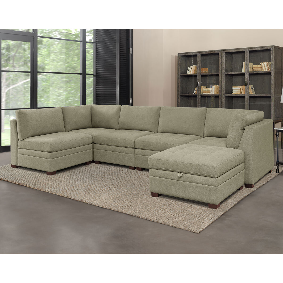 Thomasville Tisdale Beige Fabric Corner Chair