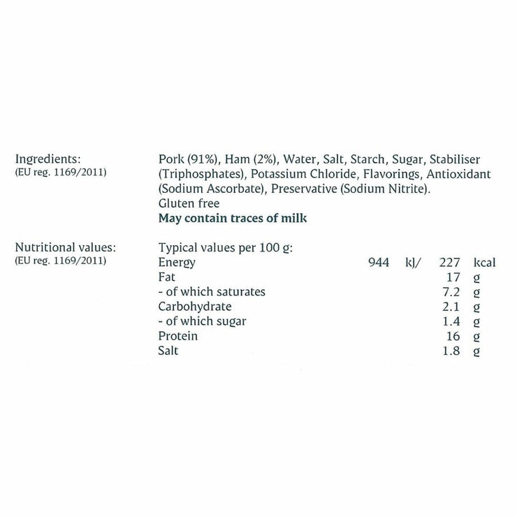 Ingredients information